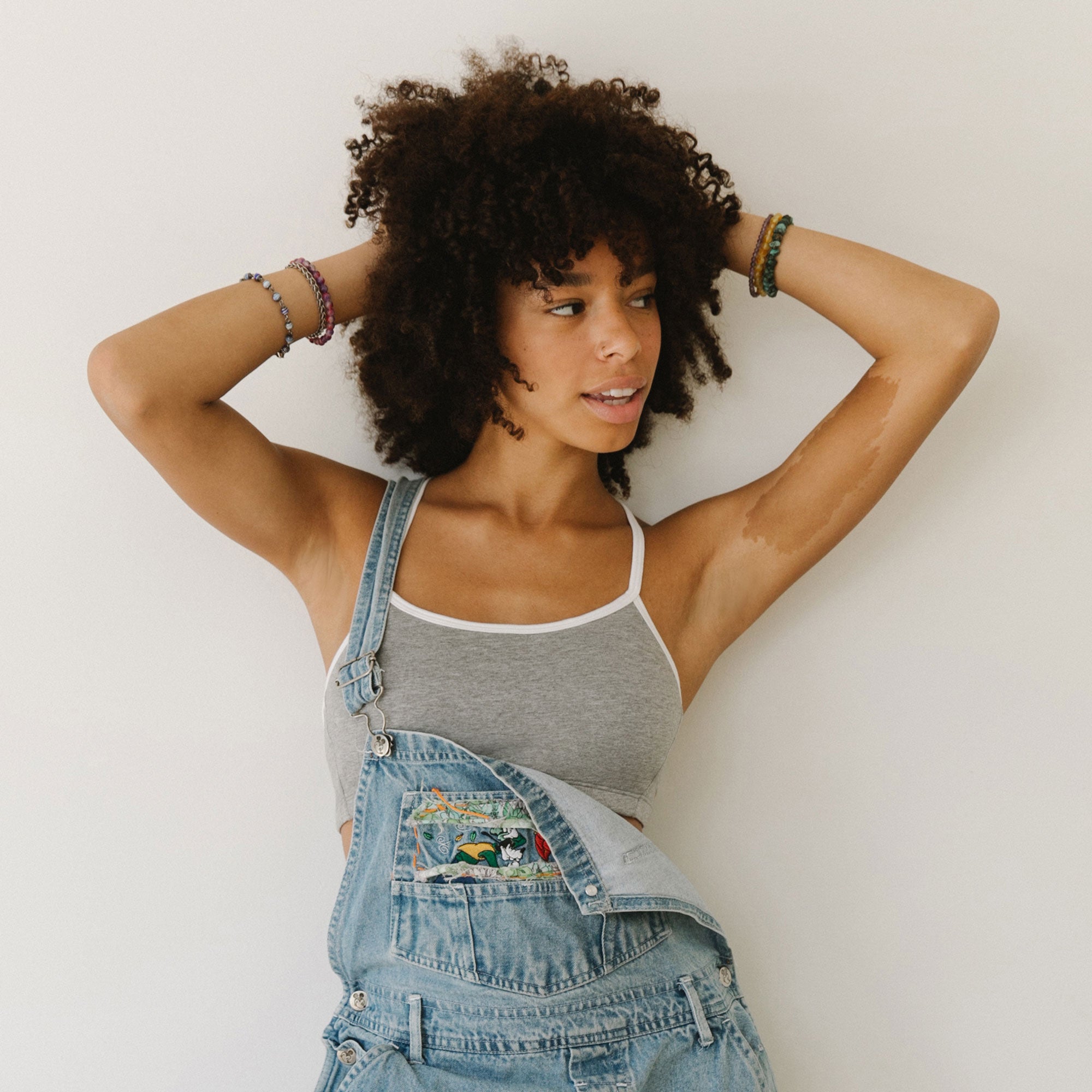 White + Heather Grey Straight straps OOMBRA