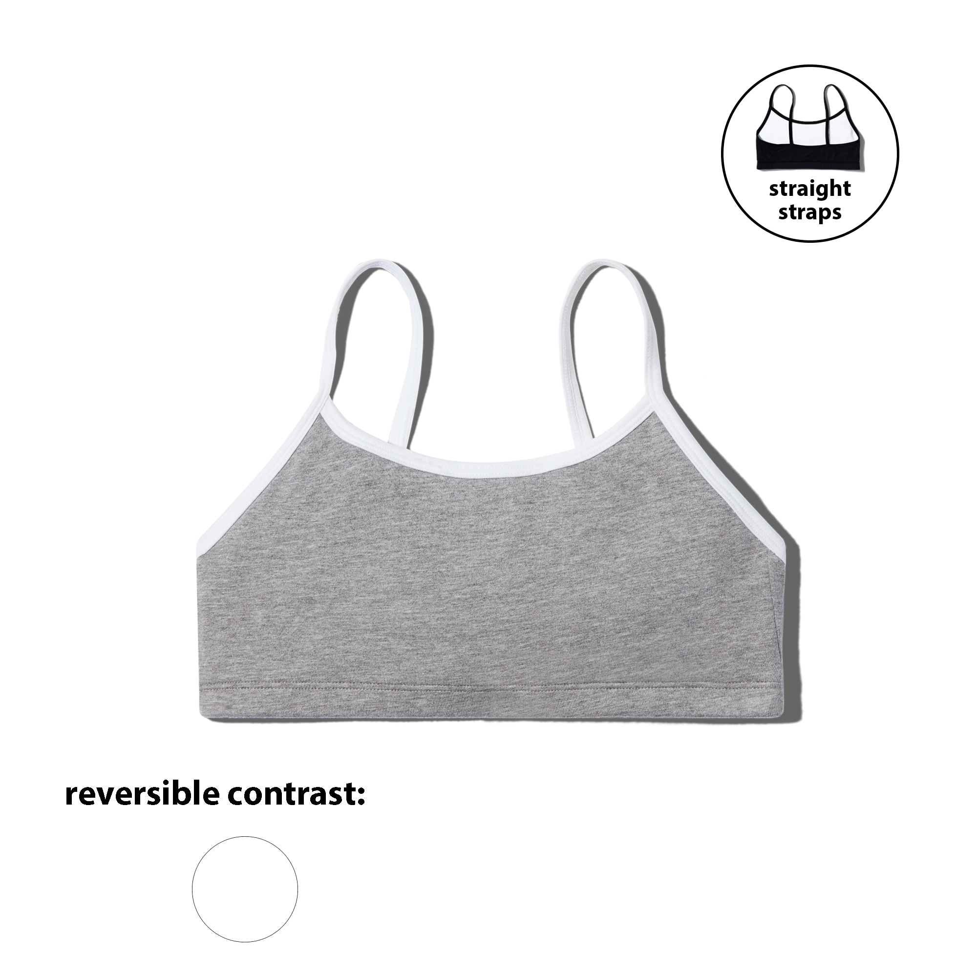 White + Heather Grey Straight straps OOMBRA